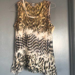 Keren Hart lined animal print tank top with rhinestones size M